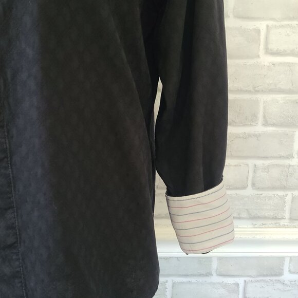 English Laundry Classic Collection Men's Black Flip Cuff L/S Shirt Cotton Large - Picture 4 of 9